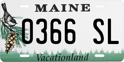 ME license plate 0366SL