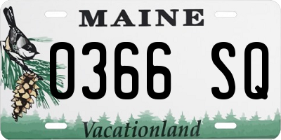 ME license plate 0366SQ