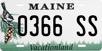 ME license plate 0366SS