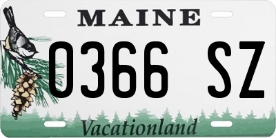 ME license plate 0366SZ
