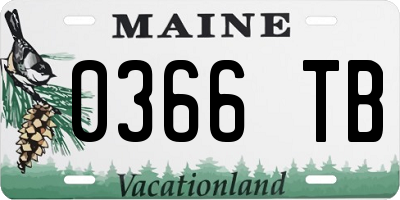 ME license plate 0366TB