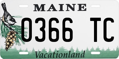 ME license plate 0366TC
