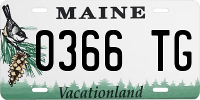 ME license plate 0366TG