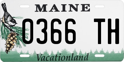 ME license plate 0366TH