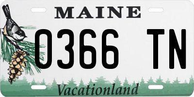 ME license plate 0366TN