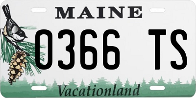 ME license plate 0366TS