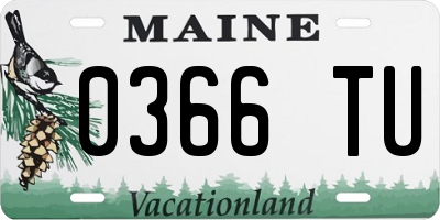 ME license plate 0366TU