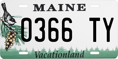 ME license plate 0366TY