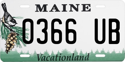 ME license plate 0366UB