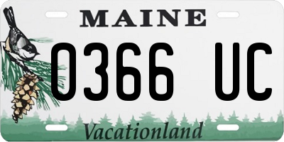ME license plate 0366UC