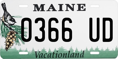 ME license plate 0366UD