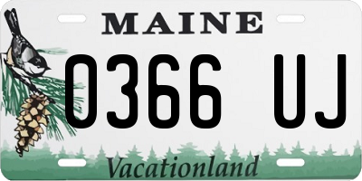ME license plate 0366UJ