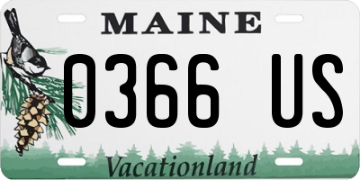 ME license plate 0366US