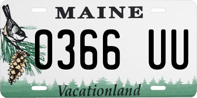 ME license plate 0366UU
