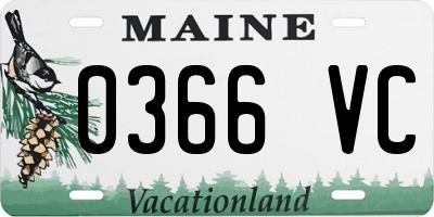 ME license plate 0366VC