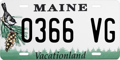 ME license plate 0366VG