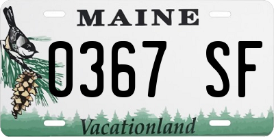 ME license plate 0367SF