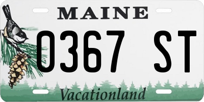 ME license plate 0367ST