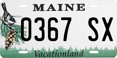 ME license plate 0367SX