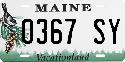 ME license plate 0367SY