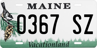 ME license plate 0367SZ