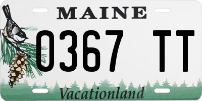 ME license plate 0367TT