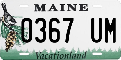 ME license plate 0367UM
