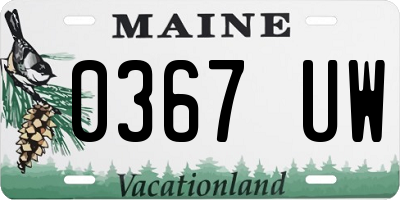 ME license plate 0367UW