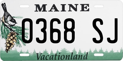 ME license plate 0368SJ