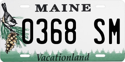 ME license plate 0368SM