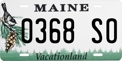 ME license plate 0368SO