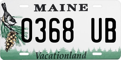 ME license plate 0368UB