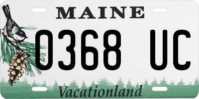 ME license plate 0368UC