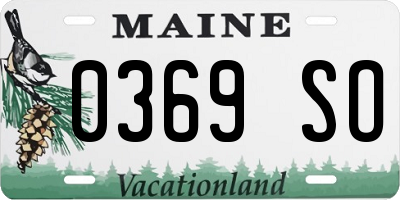 ME license plate 0369SO