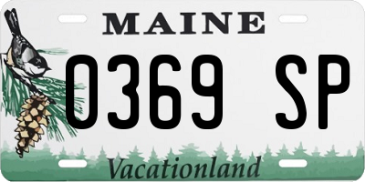 ME license plate 0369SP
