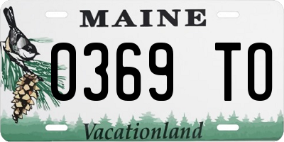ME license plate 0369TO