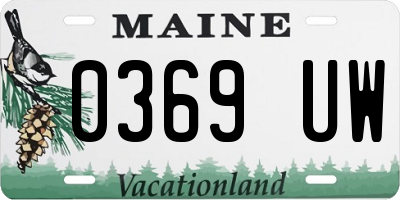 ME license plate 0369UW
