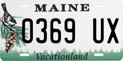 ME license plate 0369UX