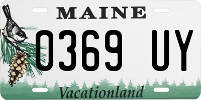 ME license plate 0369UY