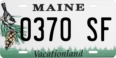 ME license plate 0370SF