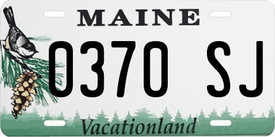 ME license plate 0370SJ