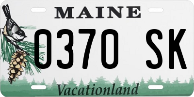 ME license plate 0370SK
