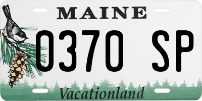 ME license plate 0370SP
