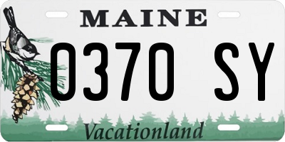 ME license plate 0370SY