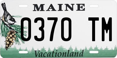 ME license plate 0370TM