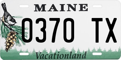 ME license plate 0370TX