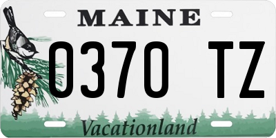 ME license plate 0370TZ