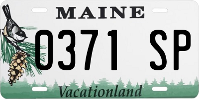 ME license plate 0371SP