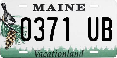 ME license plate 0371UB