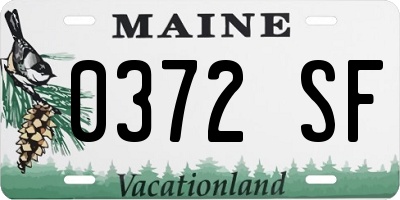 ME license plate 0372SF
